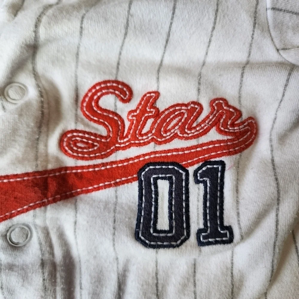 Carter's All star baseball baby footie sleeper pajama size 9 mo